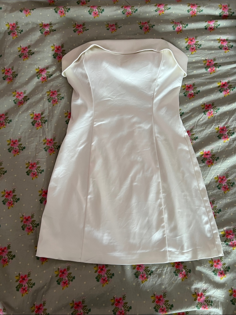 Sunday Best Strapless White Mini Dress